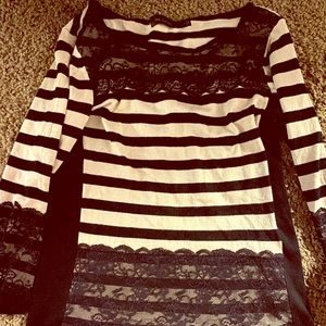 Laced striped sweater